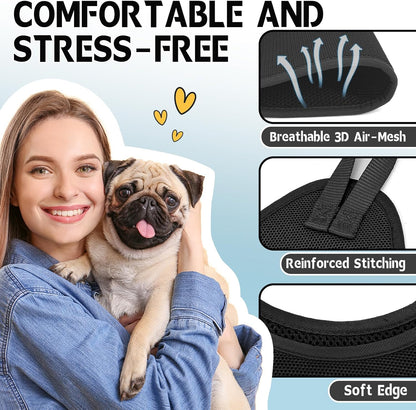 Supet Dog Grooming Hammock Harness for Dogs Cats, Relaxation Pet Nail Clipper Hammock, Restraint Dog & Small Animal Leashes Sling for Groomingk for Nail Trimming (Coral Blue, S)