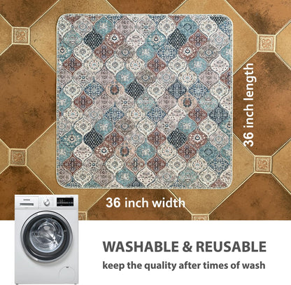 nunubaby Washable Pee Pads for Dogs, Stylish, Non-Slip and Leak-Proof Pee Pads. Reusable Potty Pads for Dogs for Crates and Floors.(Beige/Multi, 24" x48" )