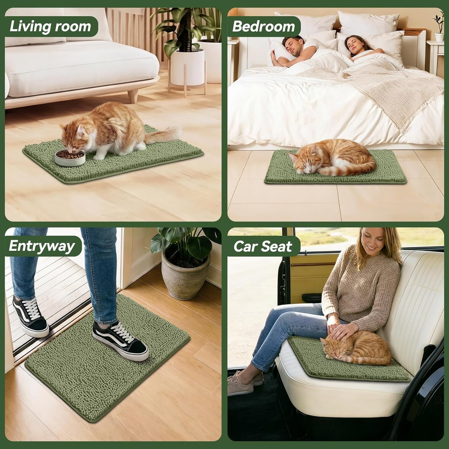 Bcoimo Super Absorbent Dog Door Mat, 30"*20" Anti Slip Mat for Muddy Paws, Pet Rugs for Dirty Paws Washable that Absorbs Moisture and Dirt, for Dog Cage and Pet Resting Carpet