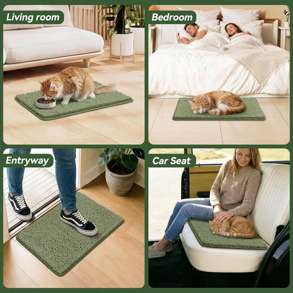 Bcoimo Super Absorbent Dog Door Mat, 30"*20" Anti Slip Mat for Muddy Paws, Pet Rugs for Dirty Paws Washable that Absorbs Moisture and Dirt, for Dog Cage and Pet Resting Carpet