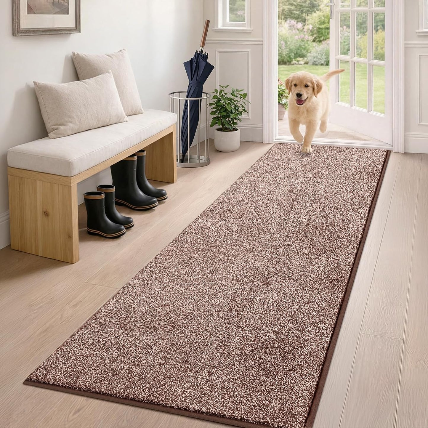 PURRUGS Dirt Trapping Door Mat 20" x 31.5", Non-Slip Machine Washable Entryway Rug, Dog Doormat, Indoor Front Door Mat, Super Absorbent Entry Rug for Muddy Shoes & Paws, Bluish Grey-Black