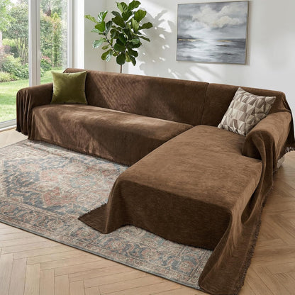 Sectional Couch Covers, 2 Pieces Washable L Shaped Couch Covers Sofa Blanket for Dogs Pet Friendly Sectional Sofa Slipcovers Furniture Covers,71"x 110"+ 71"x 118",(X-Large,Dark Gray)
