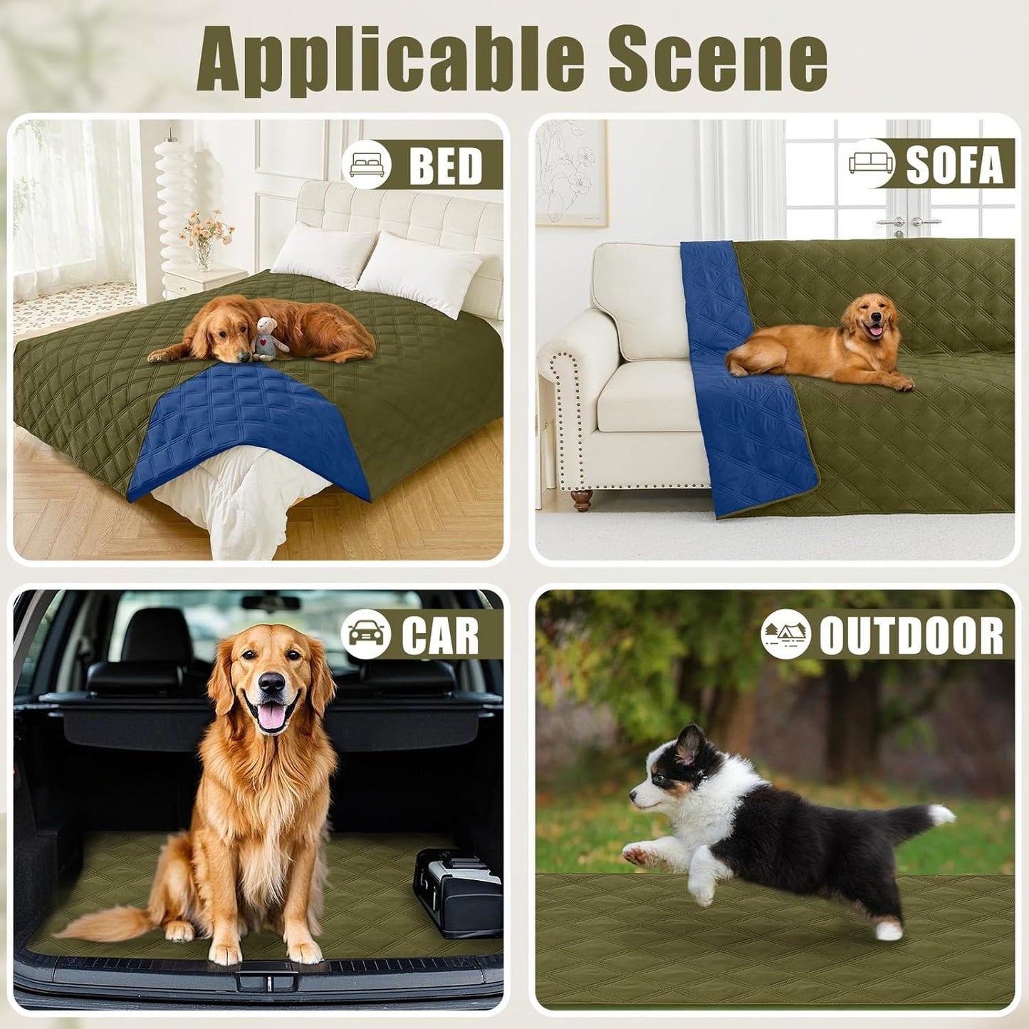 Smiry Waterproof Dog Bed Cover Blanket 30x70, Soft Reversible Pet Blanket, Washable Leakproof Cats Dogs Couch Cover for Sofa, Couch, Furniture, Grey/Dark Grey