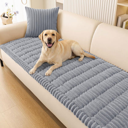 Smiry Couch Cover for Dogs, Non Slip Washable Sofa Protector for Pets, Soft Furniture Cover for Leather & Fabric Couches, Cozy Protect Against Fur, Dirt & Everyday Messes (Dark Grey, 27.6" x 59")