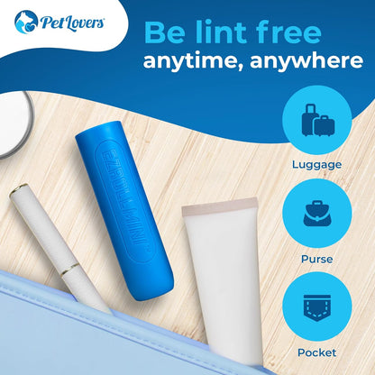 PetLovers EzRoll Reusable Lint Roller - Sticky for Life & Multi-Purpose Pet Hair, Dust, & Lint Remover for Clothing, Upholstery, & Cars - Sustainable, Washable & Efficient