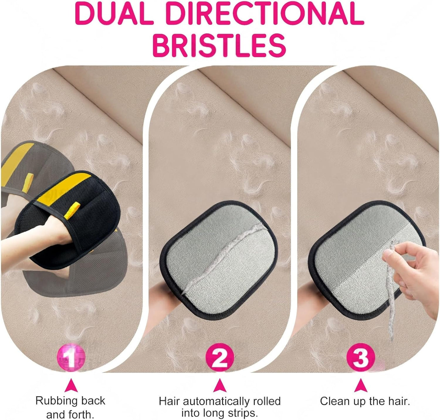 Pet Hair Removal Gloves, Magic Brush pet Hair Removal Device, Reusable pet Hair Removal Tools, Remove Dog and cat Hair from Sofas, Carpets, Seats, Clothes, and car Seats.
