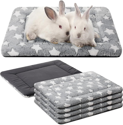 VitalCozy 4 Pcs Dog Crate Pads, Ultra Soft Warm Washable Anti-Slip Kennel Bed Mat for Pets, Reversible, Replaceable, Cage Liner for Small Medium Large Dogs and Cats (18 x 24 x 1.6 Inch,Star,Gray)