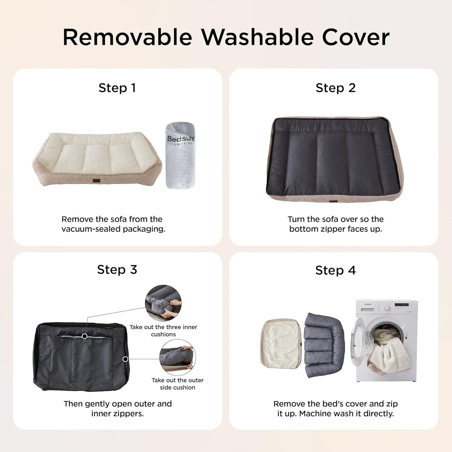 Bedsure SupportMax™ XL Pro Orthopedic Dog Beds Large Sized Dog - Extra Thick Supportive Dogs Couch with Waterproof Washable Cover, Extra Large Comfort Pet Sofa with Sherpa & Nonskid Bottom, Grey, 45"