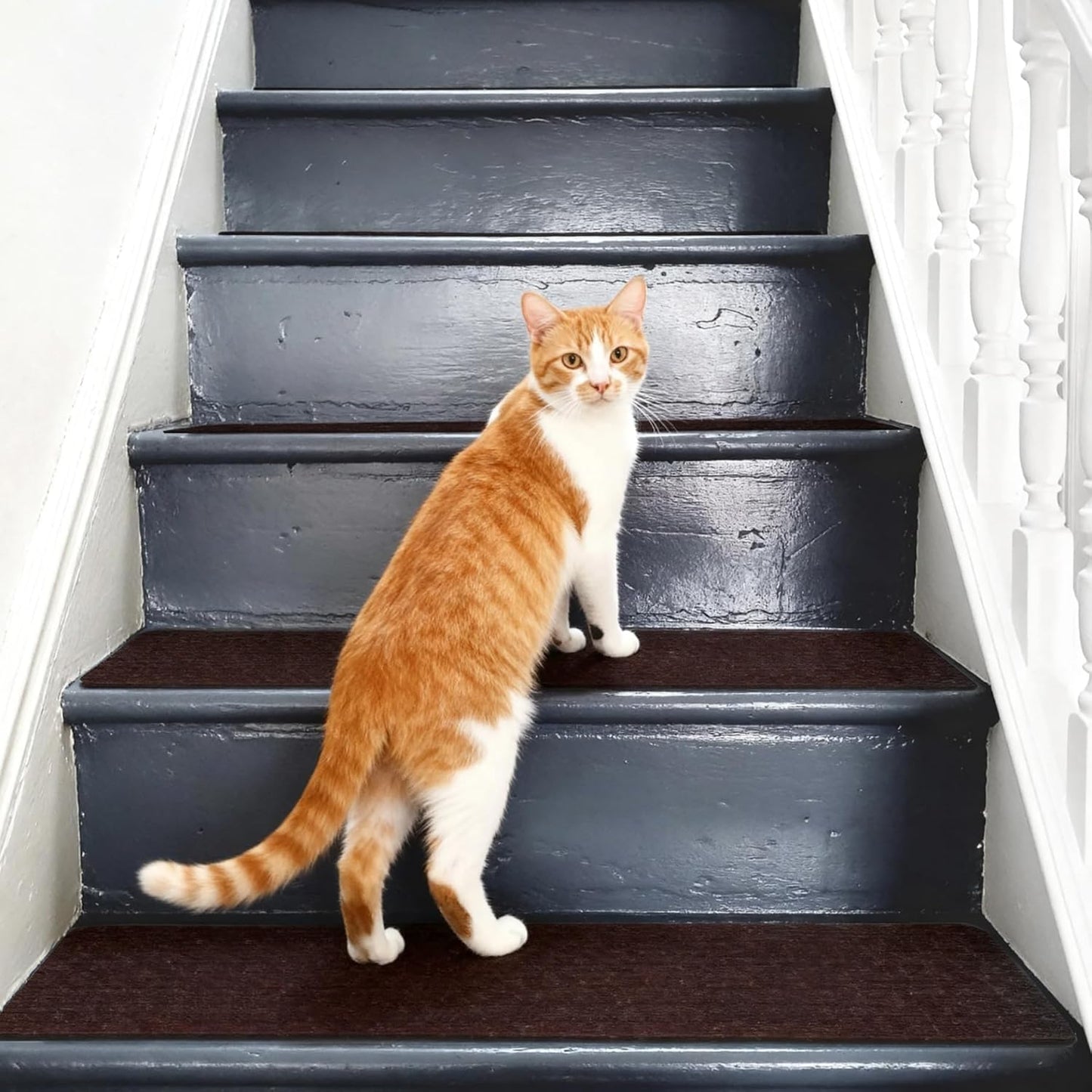 Extra Wide Non Slip Stair Treads for Wooden Steps – 15 Pack 9" x36'' Extra Wide Carpet Runners with Reusable Adhesive, Step Pads for Dogs, Kids, Seniors, Machine Washable – Geige