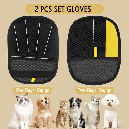 2 Pcs Electrostatic Pet Hair Removal Glove, 2026 Newly Magic Brush Pet Hair Remover for Dogs & Cats, Reusable Animal Fur Grooming Tool for Cleaning Hair on Furniture, Couch, Car Seats, Carpet