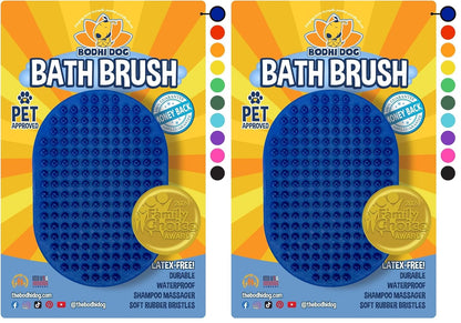 Bodhi Dog Shampoo Brush - Pet Grooming & Bath Supplies for Dogs and Cats - Bath Brush for Long & Short Hair - Premium Scrubber for Shower, Bathing & Massage (One Pack, Blue)