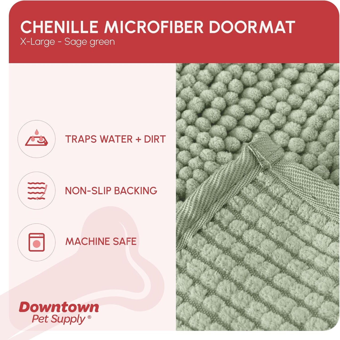 My Doggy Place Dog Mud Mat, 36"x26" Ash – Thick Microfiber Entry Rug for Snow, Mud & Salt – Absorbent, Quick-Dry, Washer-Safe & Non-Slip, Large