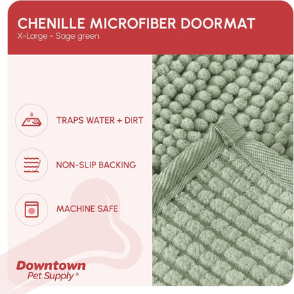 My Doggy Place Dog Mud Mat, 36"x26" Ash – Thick Microfiber Entry Rug for Snow, Mud & Salt – Absorbent, Quick-Dry, Washer-Safe & Non-Slip, Large