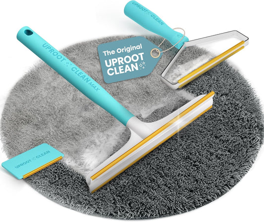 Uproot Clean Fur-Nado Survival Kit - Uproot Cleaner Pro Pet Hair Remover Tool + Mini & Max Variants - Pet Hair Removal Tool and Carpet Rake - Easy Cat & Dog Fur Scraper Bundle