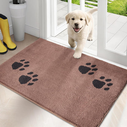 PURRUGS Dirt Trapping Door Mat 20" x 31.5", Non-Skid/Slip Machine Washable Microfiber Entrance Rug, Shoes Scraper, Dog Doormat, Super Absorbent Floor Mat for Muddy Wet Shoes and Paws, Grey