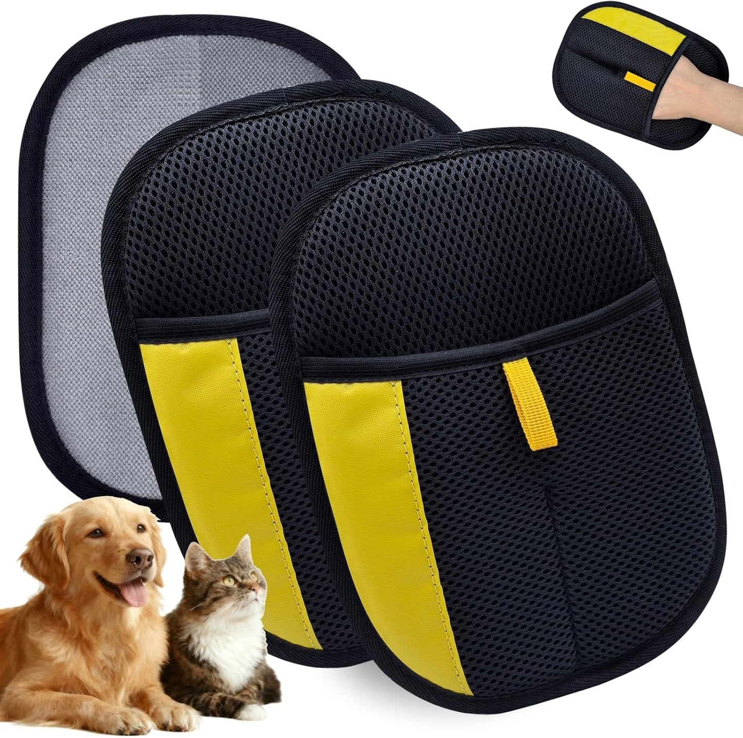 Pet Hair Removal Glove for Dogs & Cats, Upgraded Reusable Electrostatic Pet Hair Gloves, Pet Hair Remover Tool for Clothing, Couch, Carpet,Pet Beds, Car Seat, Convenience for Busy Pet Owners