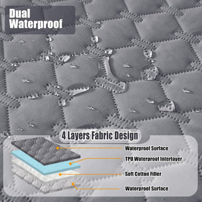 Smiry Waterproof Dog Bed Cover Blanket 30x70, Soft Reversible Pet Blanket, Washable Leakproof Cats Dogs Couch Cover for Sofa, Couch, Furniture, Grey/Dark Grey