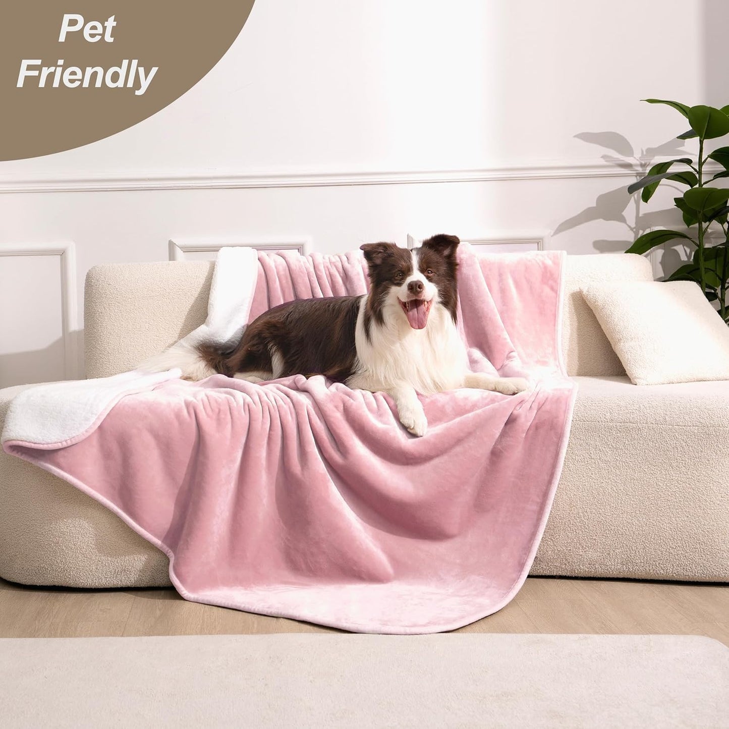 gogobunny Waterproof Blanket for Bed Couch Sofa, Liquid Pee and Fur Proof Pet Blanket for Dog Puppy Cat, Reversible Sherpa Fleece Throw Blanket Furniture Cover Protector (Grey, 50x60 inches)