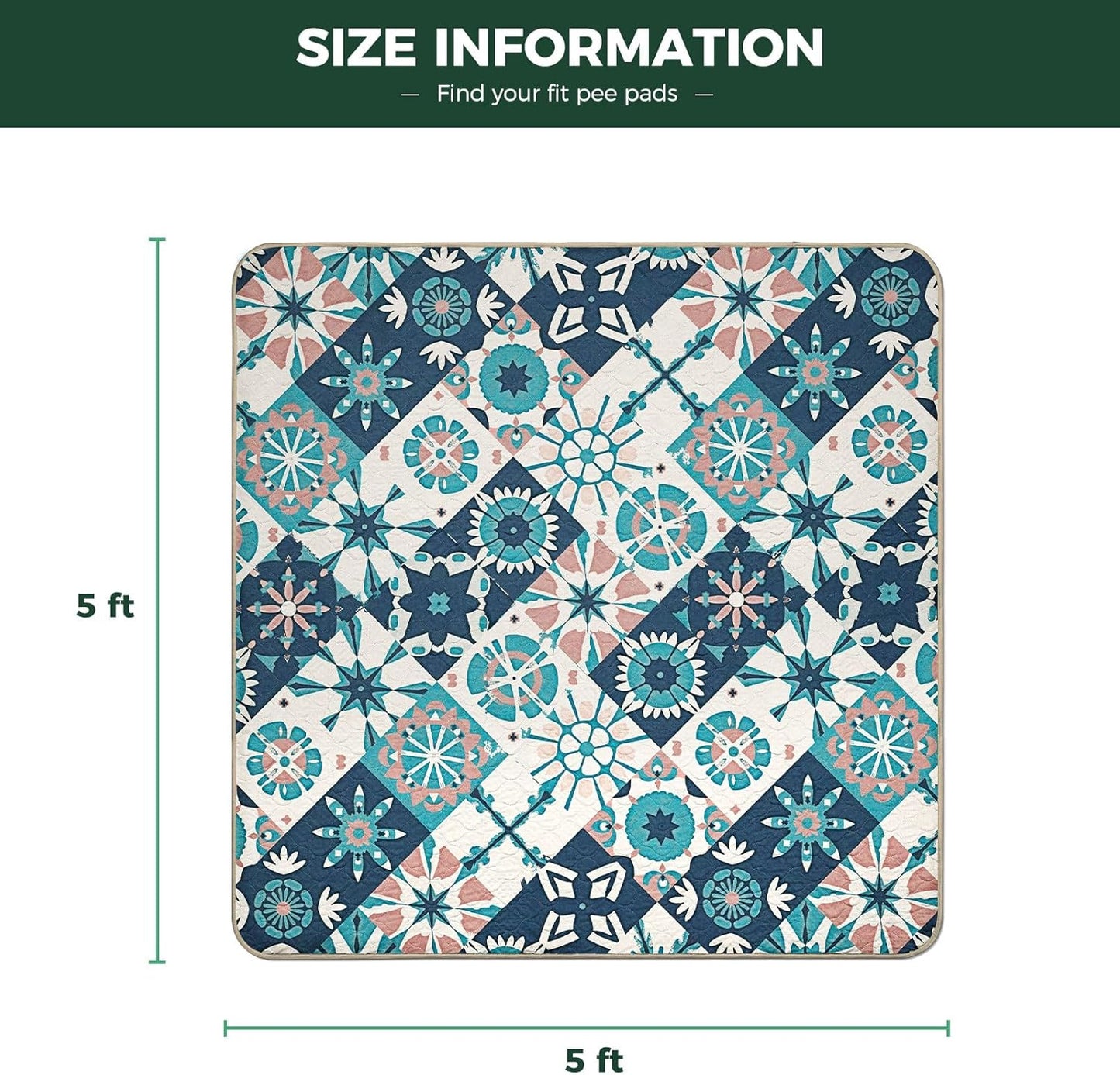 FXW Washable Pee Pads for Dogs, Puppy Pads with Super Absorbent, Specifically Designed for FXW Rollick/Homeplus 24inch 6 Panels Dog Playpen, 39" x 63" Rectangle, Khaki, 1 Pack