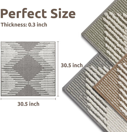 PADOOR 15PC Stair-Treads Non Slip, 3D Peel and Stick Stair Treads for Wooden Steps Indoor, Stair-Carpet Treads Washable Reusable Adhesive Stair-Runner Rugs for Kids and Dogs 8"x30" Brown