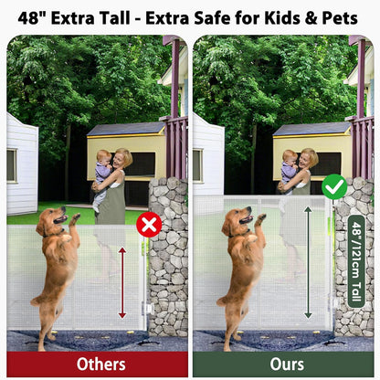 250" Reinforced Extra Wide Baby Gate Retractable Dog Gate, 21ft Extra Long Baby Gate Retractable Gates for Dogs, 48" Extra Tall Pet Gate Retractable Fence Outdoor Gate for Deck/Garage/Patio, Black