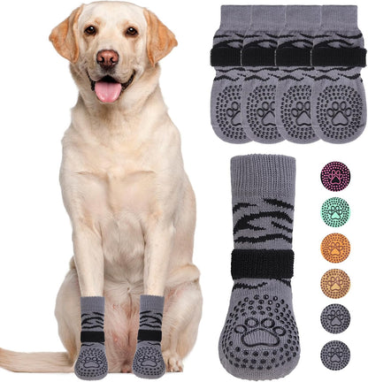KOOLTAIL Dog Socks Shoes for Hot Pavement to Prevent Licking Paws, Winter Dog Boots&Paw Protector for Hardwood Floors Anti Slip,Traction Control Grip Booties for Small Medium Large Senior Dogs,Black M