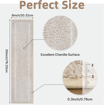 sarben Non Slip Stair Treads for Wooden Steps 15PCS - 8"x30" Indoor Safety Carpet, Edging Mats with TPE Adhesive Backing, Pet and Elderly Friendly Stair Rugs (Taupe) - Colors A