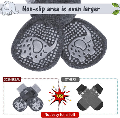 SCENEREAL 6Pcs Anti Slip Dog Socks to Prevent Licking Paws for Hot/Cold Pavement, Dog Grippy Socks for Hardwood Floors, Dog Shoes for Boots & Paw Protectors for Puppy Small Medium Large Senior Dogs