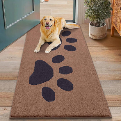 Smiry Dog Door Mat for Muddy Paws, Absorbs Moisture and Dirt, Low-Profile Entryway Mat with Non-Slip Backing, Entry Indoor Outdoor Doormat for Inside Floor (30x20 Inches, Grey, Striped)