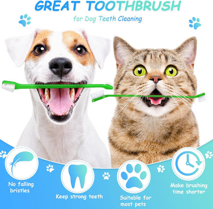 Honeydak Dog Toothbrush Bulk Dual Headed Dental Brushes Dogs Tooth Brushing Kit Long Handle Pet Tooth Brush for Puppy Large Small Cats and Most Pets Teeth Cleaning Dental Supplies(70 Pcs,Colorful)