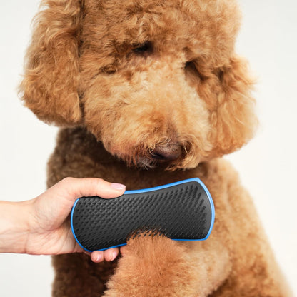 Pet Teezer Detangling Dog Grooming Brush, Dog Bath Brush for Long Haired Breeds and Wet or Dry Fur, Large, Navy & Orange