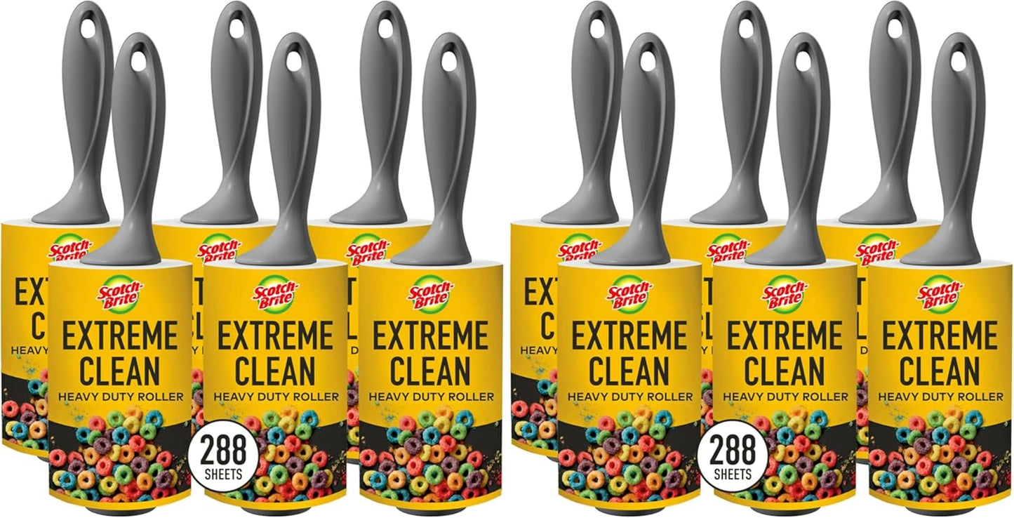 Scotch-Brite Everyday Clean Lint Roller, Lint Remover for Pet Hair, Dark Clothes, Furniture, and Dusty Surfaces, Picks Up Fur & Fluff in Your Home, Car, & Office, 5 Pack, 475 Adhesive Sheets Total