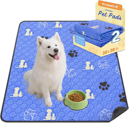 WanpeeGoo Washable Pee Pads for Dogs, 4 Pack Absorbent Reusable Training Dog Pads Pet Puppy Pads, Non-Slip Potty Pads for Whelping, Playpen, Crate, Bed, Grey 18"x24"