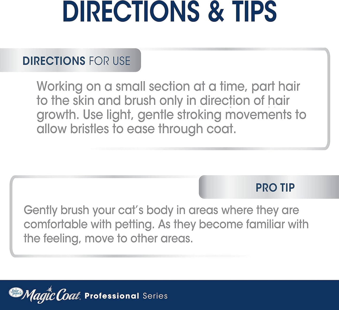 Four Paws Magic Coat Professional Series Cat Slicker Brush for Medium or Long Coats - Gently Removes Excess Hair, Stimulates Natural Oils, Ideal for Cats and Kittens, Lightweight Wood Handle