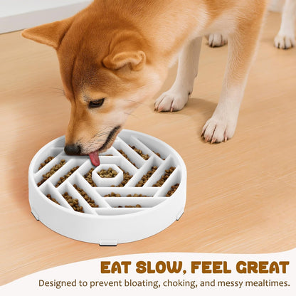 WHIPPY Slow Feeder Dog Bowl, Puzzle Maze Design to Slow Down Eating, 3-Cup Capacity, Anti-Gulping Food Bowl for Medium & Large Dogs,Black