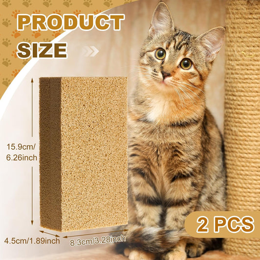 2 Pack Pet Hair Remover Sponge Cat and Dog Hair Sponge Rubber Pet Fur Lifter Removal Tool, Remove from Furniture, Carpet, Bedding, Clothing, 6.26 x 3.28 x 1.89 Inch (Yellow)