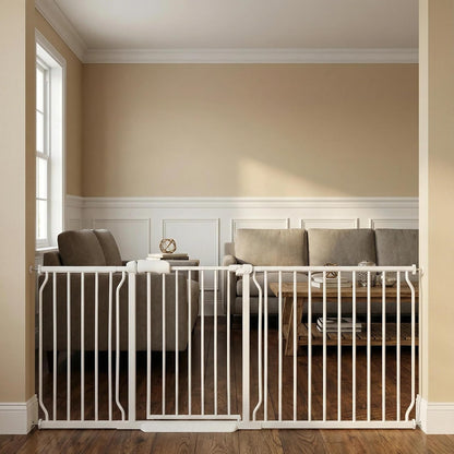 Extra Wide 76.4-81 Inch Large Baby Gates for Stairs, Doorways - No Drilling, Pressure Mounted Pet Gates for Kids & Dogs