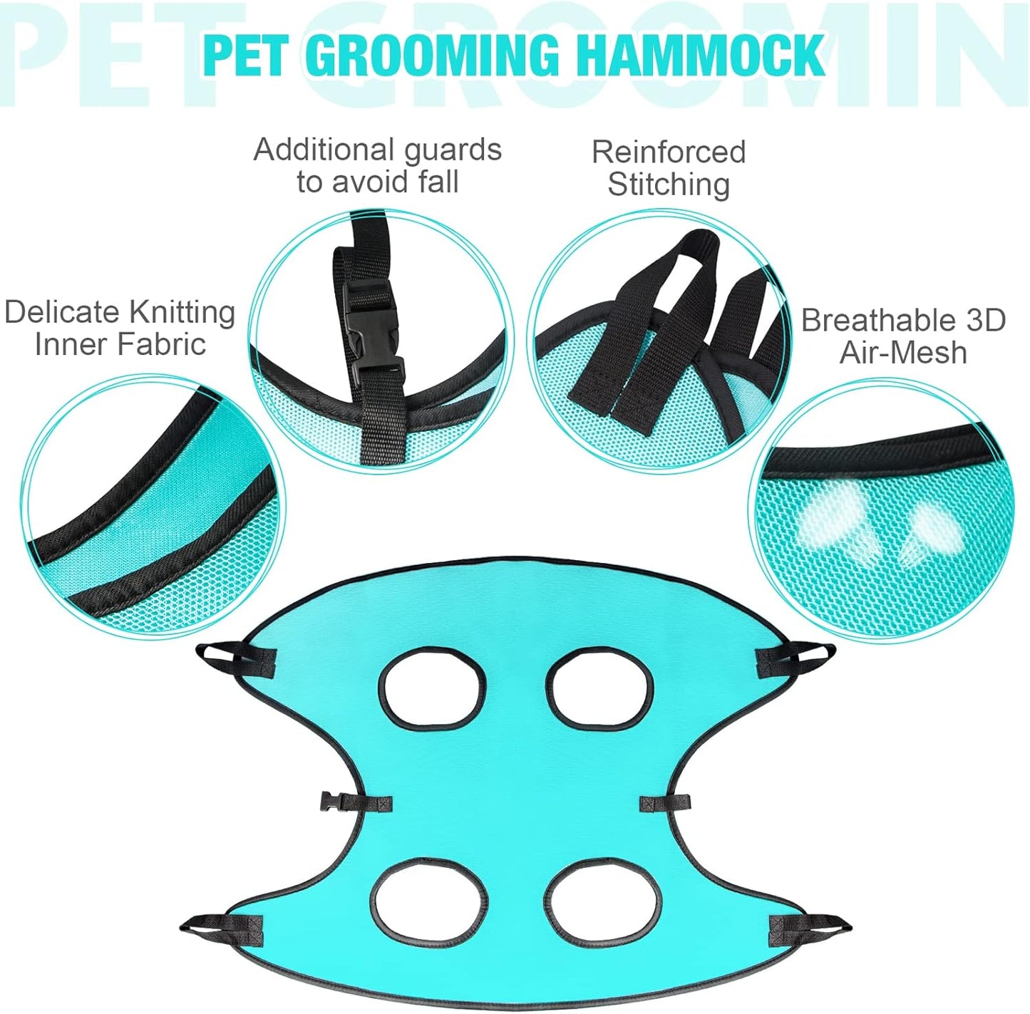 ATESON Pet Grooming Hammock with Nail Clippers/Nail Trimmers/Grooming Scissors, Dog Grooming Harness for Nail Trimming, Pet Grooming Sling Helper