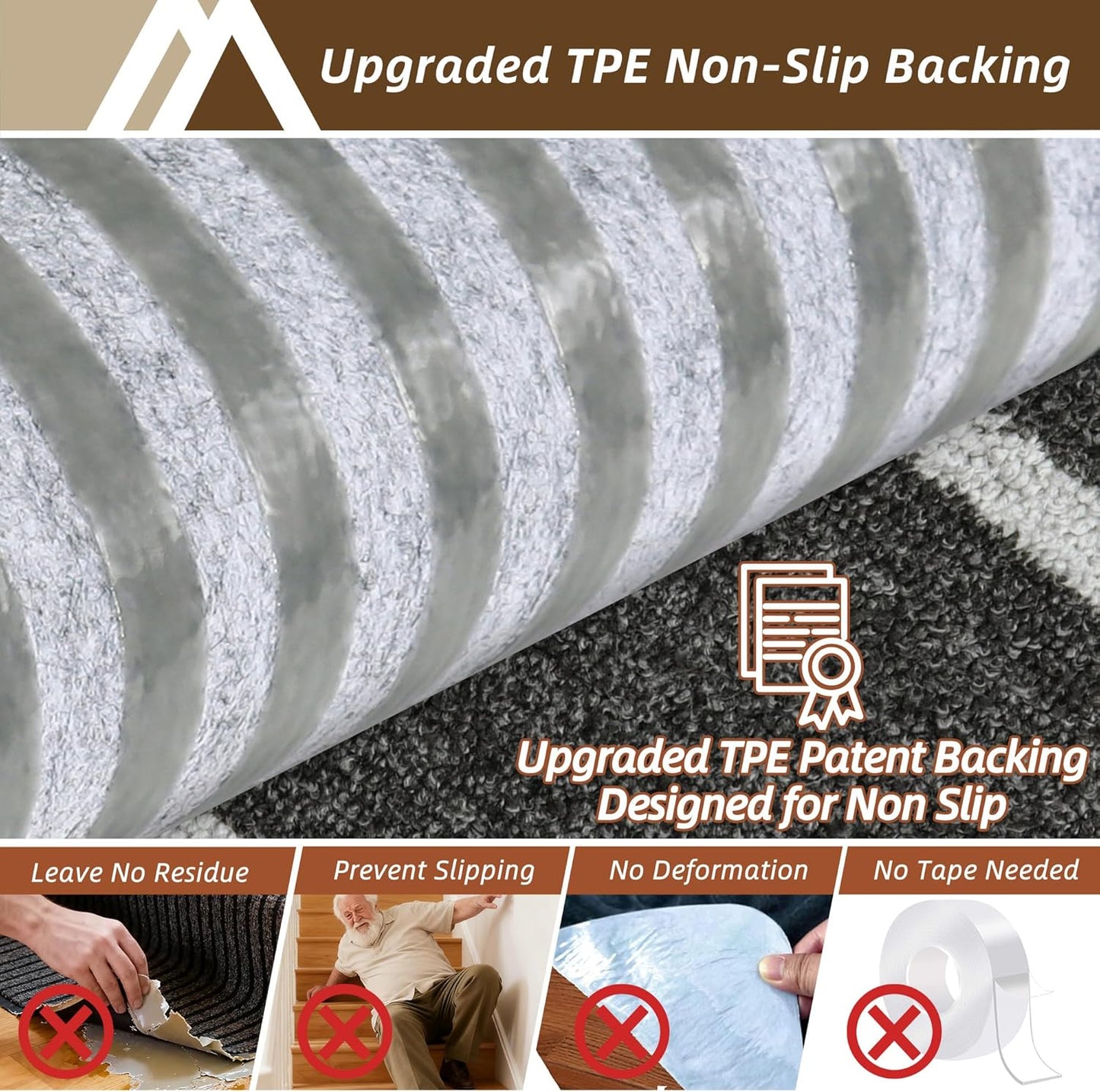 COSY HOMEER Soft Stair Treads Non-Slip Carpet Mat 28inX9in Indoor Stair Runners for Wooden Steps,Stair Rugs for Kids and Dogs, 100% Polyester TPE Backing 4pcs,Beige