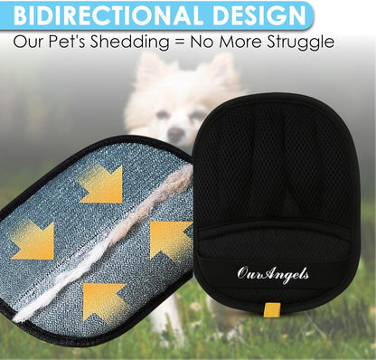 Pack of 2 Electrostatic Pet Hair Removal Gloves – 5 Finger Reusable Grooming Gloves for Dogs and Cats – Gentle Fur Remover for Furniture, Sofa, Car and Clothes