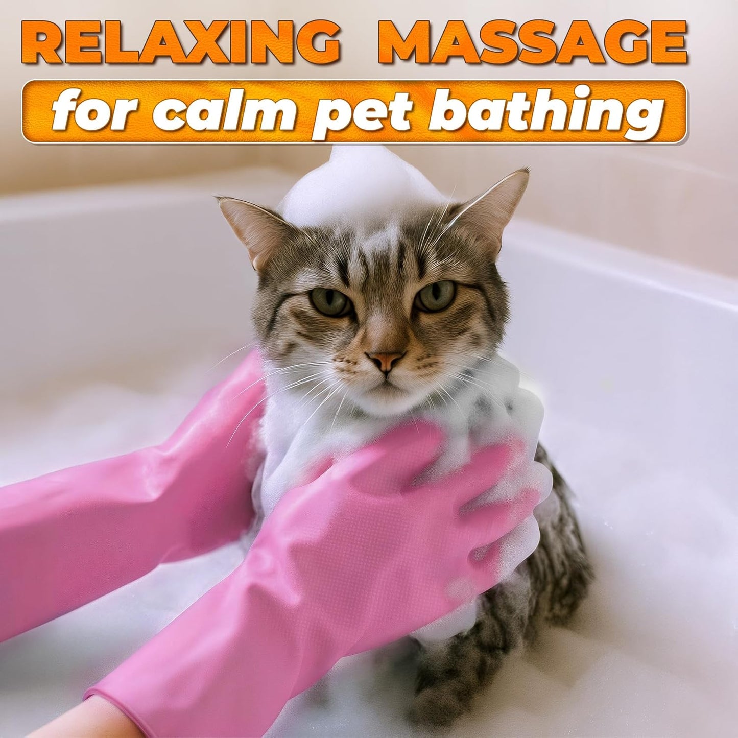 Cat and Dog Shampoo Gloves with 3000 Soft Bristles – 2-in-1 Dog Bath Gloves 11.6", Durable Silicone, Saves Shampoo | Massage, Grooming & Clean Wet or Dry – Made for Every Breed and Coat Style (Blue)