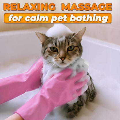 Cat and Dog Shampoo Gloves with 3000 Soft Bristles – 2-in-1 Dog Bath Gloves 11.6", Durable Silicone, Saves Shampoo | Massage, Grooming & Clean Wet or Dry – Made for Every Breed and Coat Style (Blue)