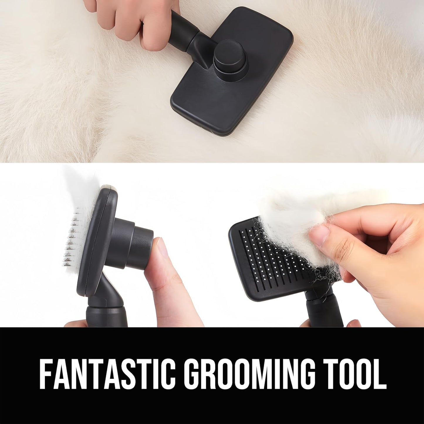 Self Cleaning Slicker Brush for Dogs& Cats, Skin Friendly Grooming Brush for Shedding Long&Short Haired Dogs& Cats, Deshedding Pet Supplies Accessories, Green