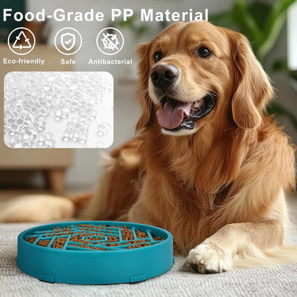 TOBYTO Slow Feeder Dog Bowls Large Medium Breed,Anti-Choking Slow Eating Dog Food Bowl,Non Slip Pet Slower Food Feeding Bowls Large Puzzle Slow Feeder Bloat Stop Maze Dog Dishes,Black