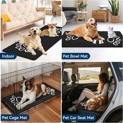 Bcoimo Super Absorbent Dog Door Mat, 30"*20" Anti Slip Mat for Muddy Paws, Pet Rugs for Dirty Paws Washable that Absorbs Moisture and Dirt, for Dog Cage and Pet Resting Carpet