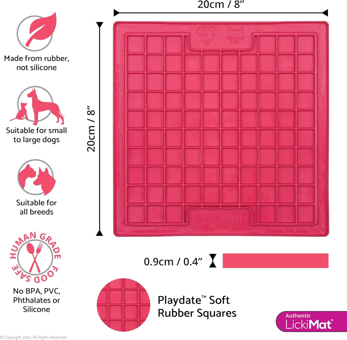 LickiMat Classic Soother Slow Feeder for Dogs Lick Mat Boredom Anxiety Reducer Perfect for Food Treats Yogurt Liquid Food Peanut Butter Fun Alternative to a Slow Feed Dog Bowl, Turquoise
