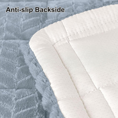 Smiry Non Slip Couch Covers for Dogs, Fuzzy Pet Couch Covers for 2-3 Cushion Sofa Pet Friendly, Soft Sofa Slipcovers Cushion Furniture Protector Washable (Beige, 27.6" x 59")