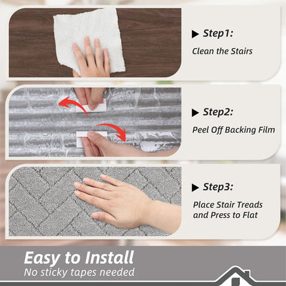 BEQHAUSE Stair Treads for Wooden Steps 28inX9in, Non Slip Carpet Stair Treads Indoor Stair Runners Machine Washable, Soft Stair Rugs Mat Surface Polyester TPE Backing, 4pcs, Charcoal