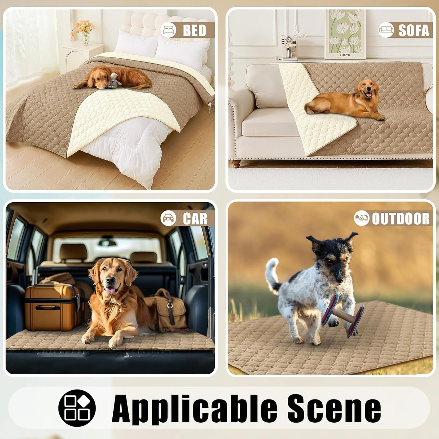 Smiry Waterproof Dog Bed Cover Blanket 30x70, Soft Reversible Pet Blanket, Washable Leakproof Cats Dogs Couch Cover for Sofa, Couch, Furniture, Grey/Dark Grey