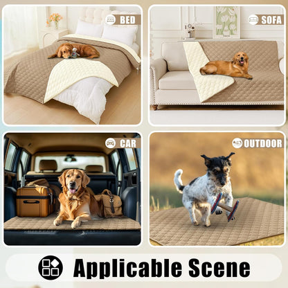 Smiry Waterproof Dog Bed Cover Blanket 30x70, Soft Reversible Pet Blanket, Washable Leakproof Cats Dogs Couch Cover for Sofa, Couch, Furniture, Grey/Dark Grey